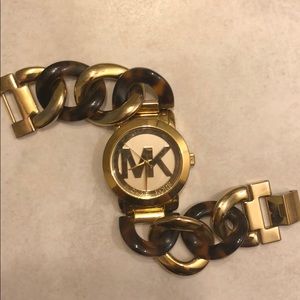 Michael Kors gold and tortoiseshell watch